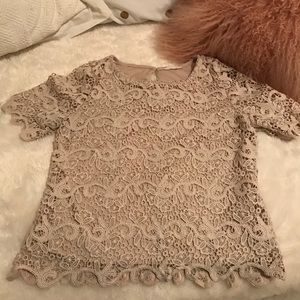 Cream Fully Laced Top